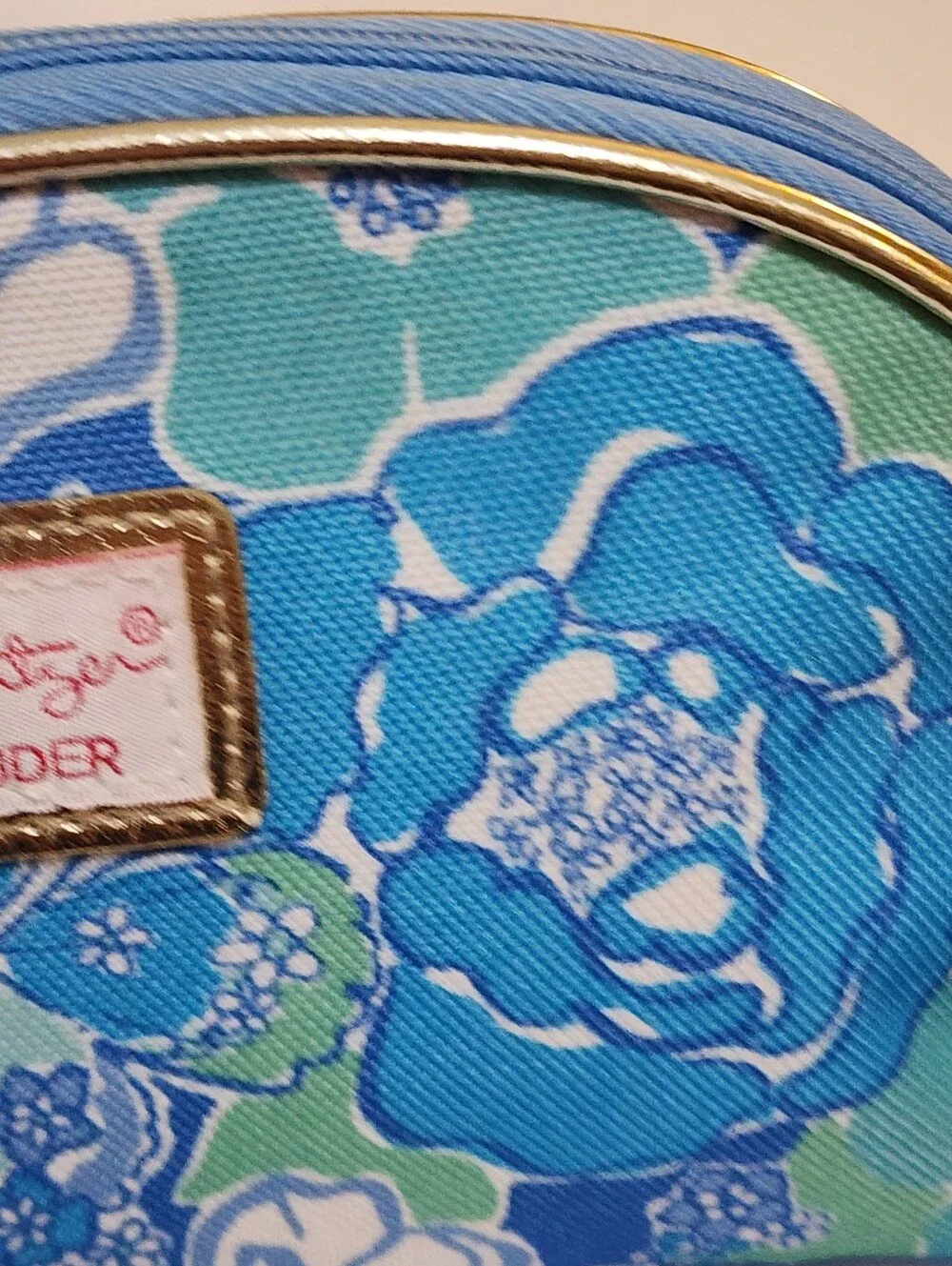 Lilly Pulitzer X Estee Lauder Cosmetic Makeup Bag Floral Butterflies Blue Pink